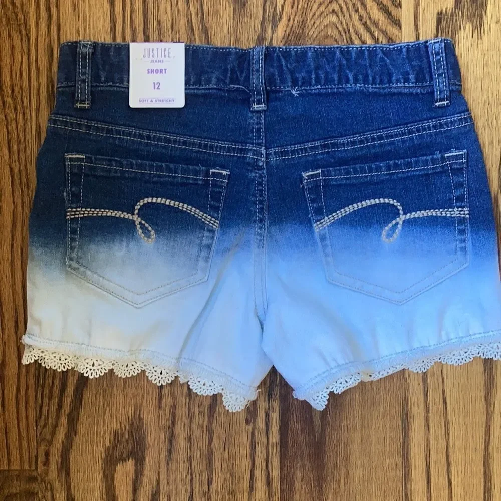Girls Justice Distressed Shorts & Justice Purse